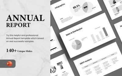 年度报告-平滑动画PowerPoint模板