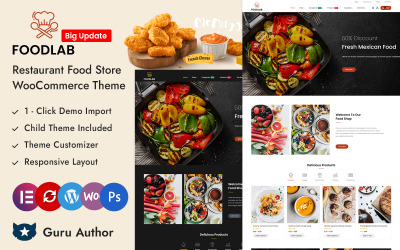 FoodLab -餐厅食品店Elementor WooCommerce响应主题