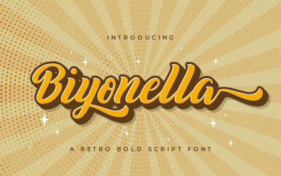 Biyonella - Retro Bold Cursive Font