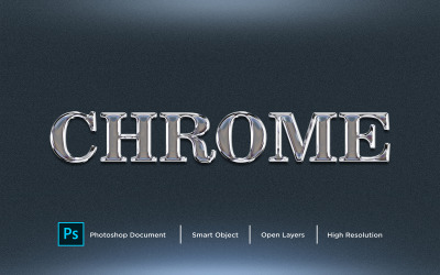 Chrome szövegeffektus tervezés Photoshop réteg stílushatás - illusztráció