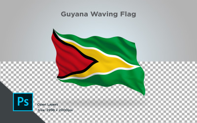 Развевающийся флаг Гайаны - Иллюстрация