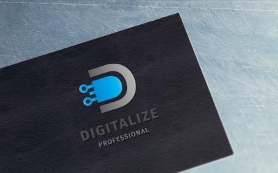 Digital - logotypmall för bokstaven D