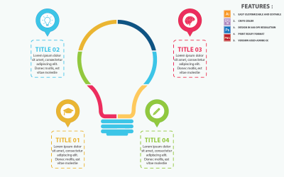 Elementos de infográfico de design de vetor de conceitos de ideia criativa