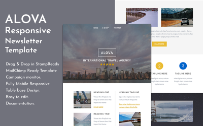 Alova - 旅行 Email 新闻letter Template