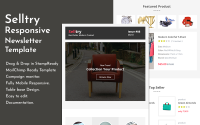 Selltry - Modello di newsletter per e-mail reattivo e-commerce