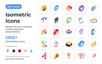 2500+ Isometric Icon Set