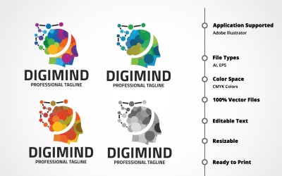 Digital Mind Logo模板