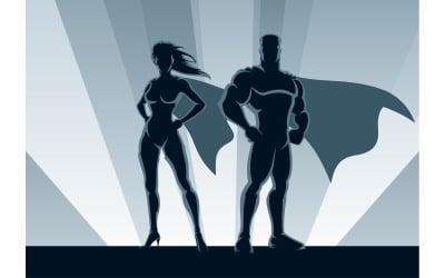 Couple de super-héros - Illustration