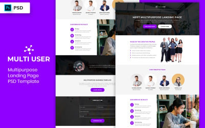 Multipurpose Landing Page Template UI Elements