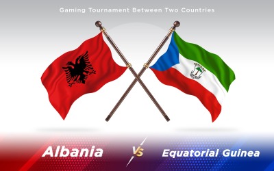 Albanien kontra Ekvatorialguinea Flaggor för två länder - Illustration