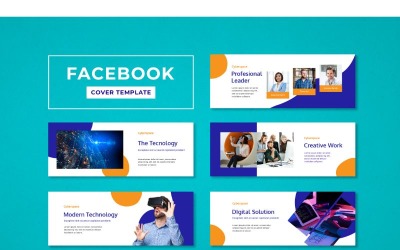 Modelo de mídia social para solução digital de capa do 脸书