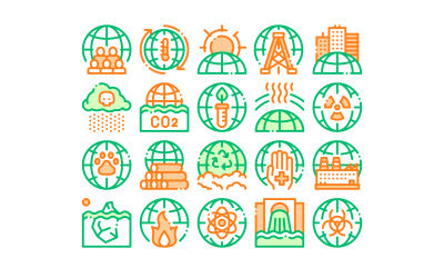 Environmental Problems Icon Set