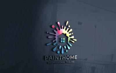 Modèle vectoriel de logo de maison de peinture