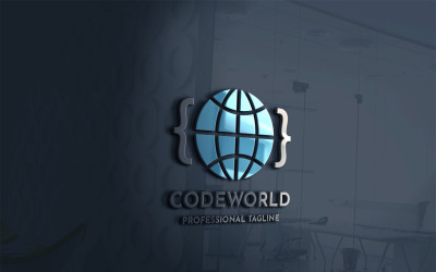 Code World Logo模板
