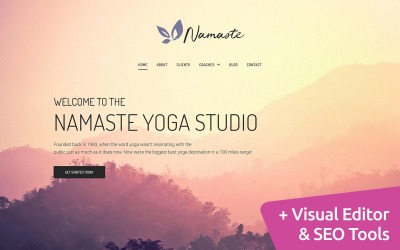 Namaste -模板摩托瑜伽课程CMS 3