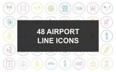 48机场线圆形图标集