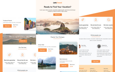 LetsTravel - Reisnieuwsbriefsjabloon multifunctioneel