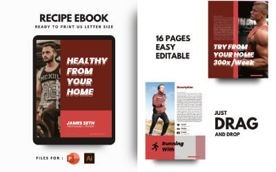 Fitness at Your Home eBook Powerpoint Template