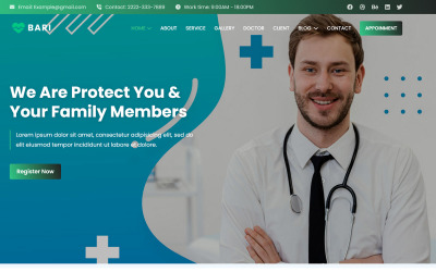 Bari - Medical Service HTML5 målsidamall