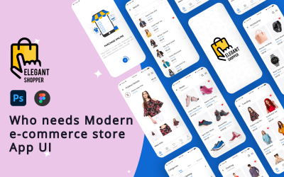 Elegant Shopper - Responsive Ecommerce, E-Cart Android UI in Figma &amp;amp; PSD