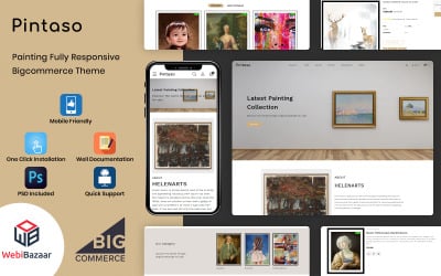 Pintaso - Modèle BigCommerce de pochoir de galerie d&amp;#39;art