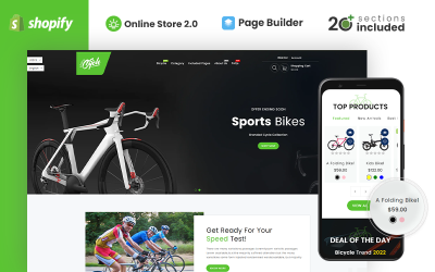 运动自行车和配件商店Shopify主题