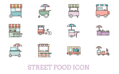 街头食品图标模板