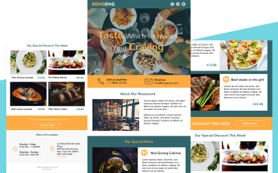 Bengeng - Responsive Email Newsletter-Vorlage für Mehrzweckrestaurants