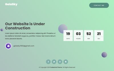 Galasky - Coming Soon Landing Page Responsive Bootstrap5 Template