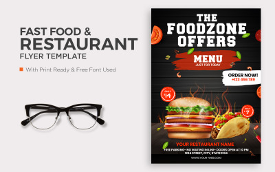 Fast-Food-Menü und Restaurant-Flyer