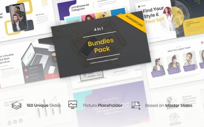 4 in 1 Bundles Pack Creative PowerPoint Template