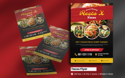 Tacos Grand Opening Flyer 企业形象 Template
