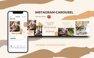 Wedding Invitation - Instagram Carousel Powerpoint 社交媒体 Template