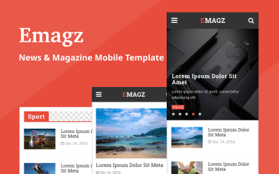 Emagz - News &amp;amp; 杂志手机网站模板