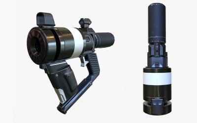 低聚科幻左轮手枪PBR 3D模型