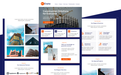 Etate — адаптивный шаблон новостной рассылки по многоцелевому строительству