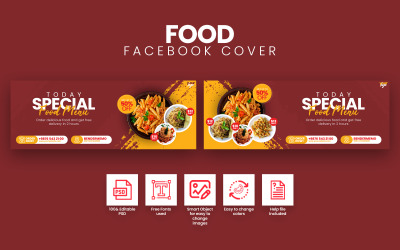 Modèle de couverture Facebook alimentaire Médias sociaux