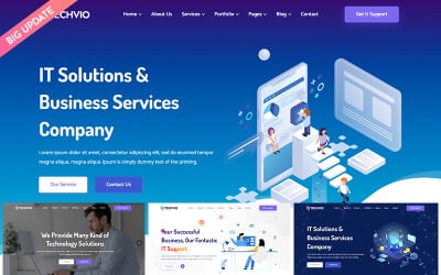 Techvio - IT解决方案 &amp;amp; 商业服务网站模板