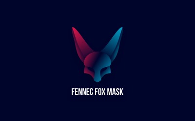 Fennec Fox Mask Farbverlauf Logo