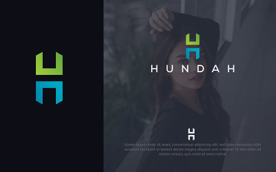 Modello di logo Hundah lettera H