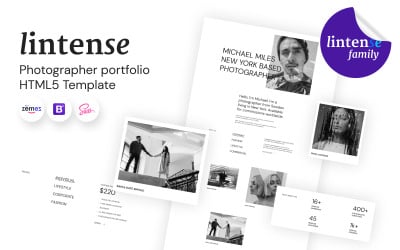 Lintense - Photographer Portfolio Landing Page Template