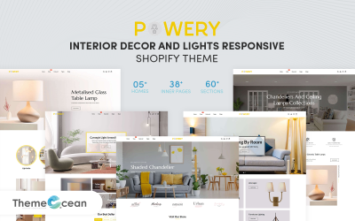 Powery - Interieurdecoratie en verlichting Responsief Shopify-thema