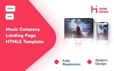 Hear Music — Music Company Responsive Modern Landing Page HTML5 Template