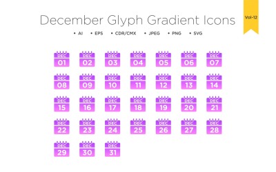 December Glyph Gradient Icon