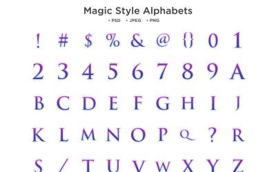 魔术风格字母表，Abc排版