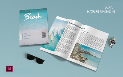 海滩-杂志模板