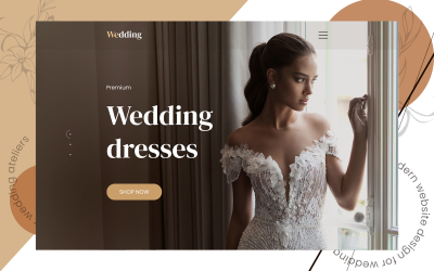 Wedding Dresses Website Desktop &amp;amp; Mobile Version PSD Template