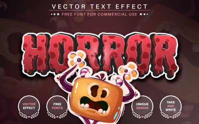Horror Blood - efeito de texto editável, estilo de fonte, ilustração gráfica