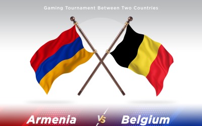 Armenien gegen Belgien Two Flags
