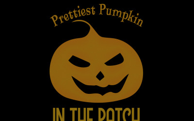 Prettiest Pumpkin Halloween Tshirt Design Template